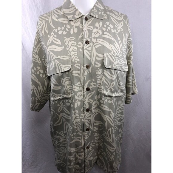 Tommy Bahama Other - VTG Tommy Bahama Hawaiian Shirt Men Medium M Camp 100% Silk Herringbone Aloha